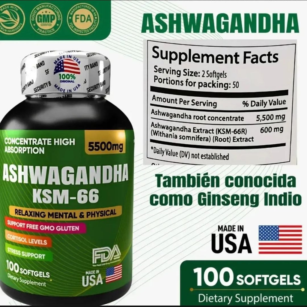 ASHWAGANDHA ORIGINAL KSM66 COMBO X 2 UND.