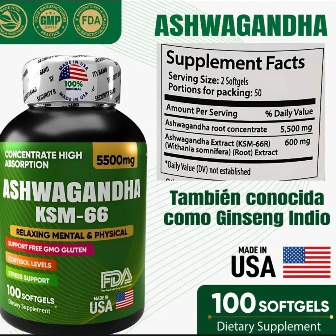 ASHWAGANDHA ORIGINAL KSM66 COMBO X 2 UND.