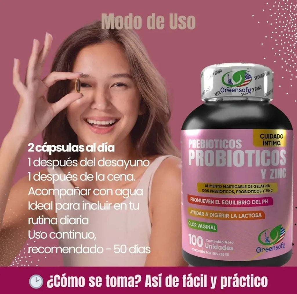 PROBIÓTICOS-PREBIÓTICOS + ZINC X 2 UNID.