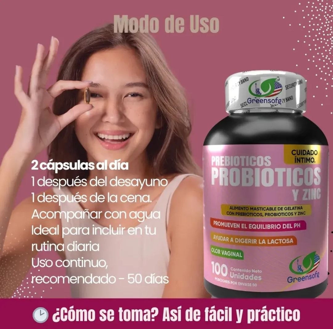 PROBIÓTICOS-PREBIÓTICOS + ZINC X 2 UNID.